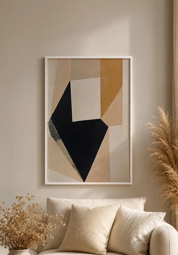 Quadro Estilo Colagem Abstrata em Tons Neutros I