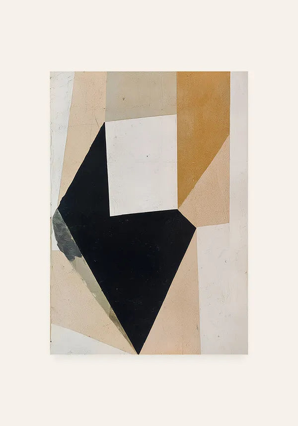 Quadro Estilo Colagem Abstrata em Tons Neutros I