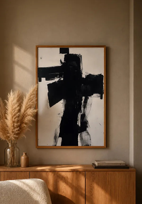 Quadro Abstrato Contraste em Preto III