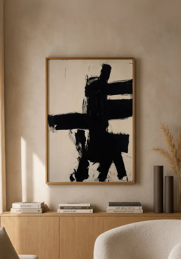 Quadro Abstrato Contraste em Preto IV