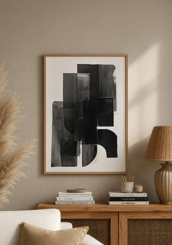 Quadro Preto e Branco Abstrato I