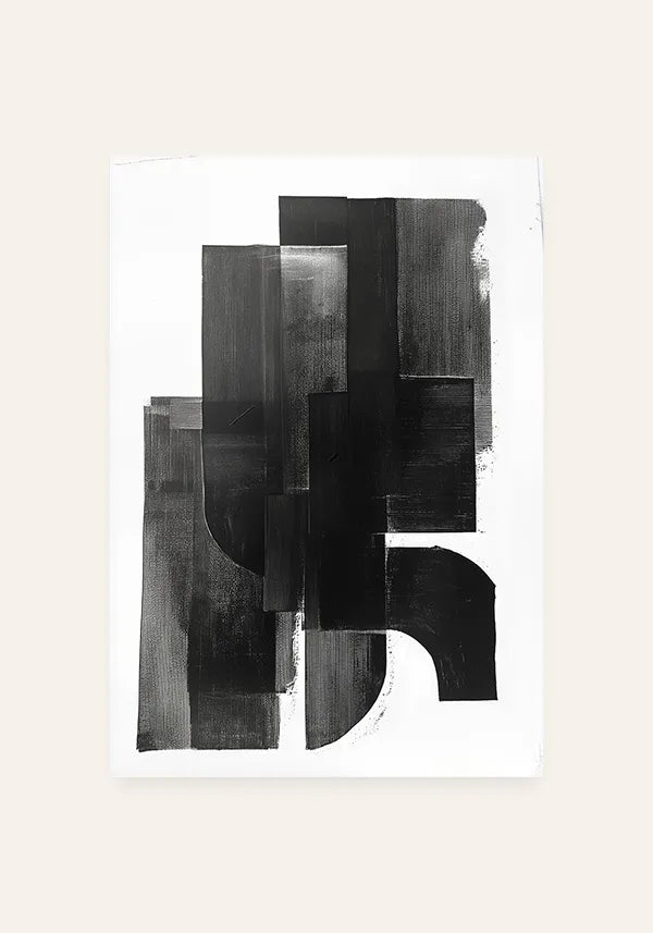 Quadro Preto e Branco Abstrato I