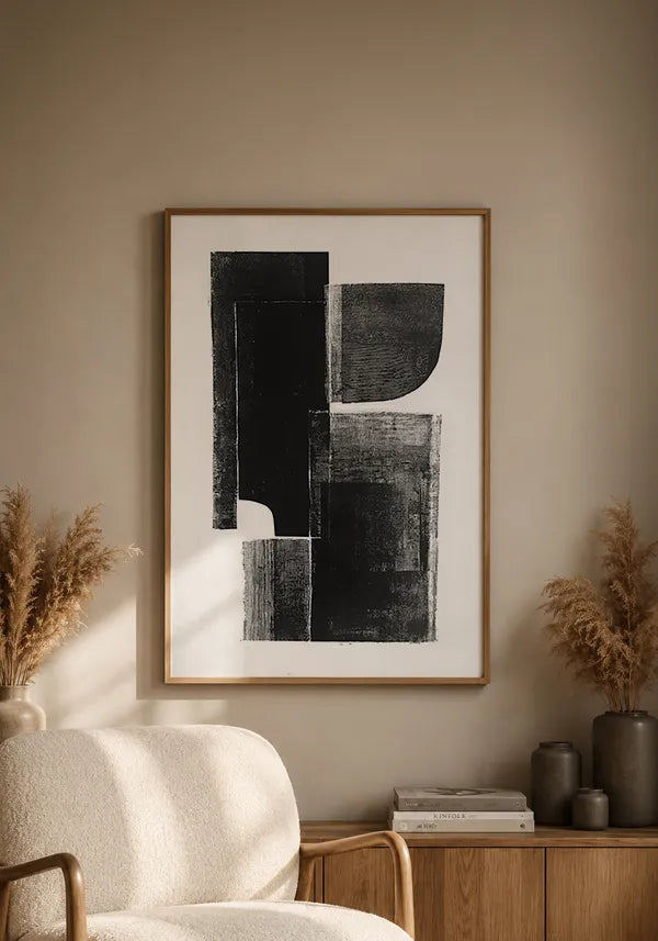 Quadro Preto e Branco Abstrato II