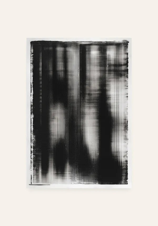 Quadro Abstrato Efeito Ruído em Preto I