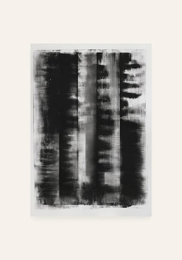 Quadro Abstrato Efeito Ruído em Preto II