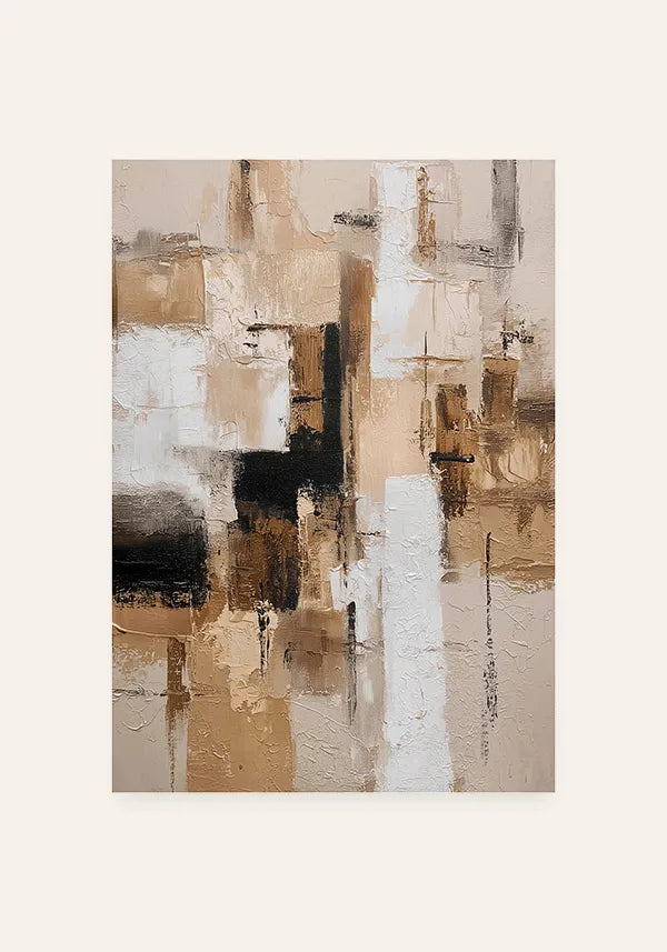 Quadro Abstrato Pintura Moderna em Tons Terrosos I