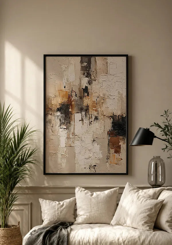 Quadro Abstrato Pintura Moderna em Tons Terrosos II