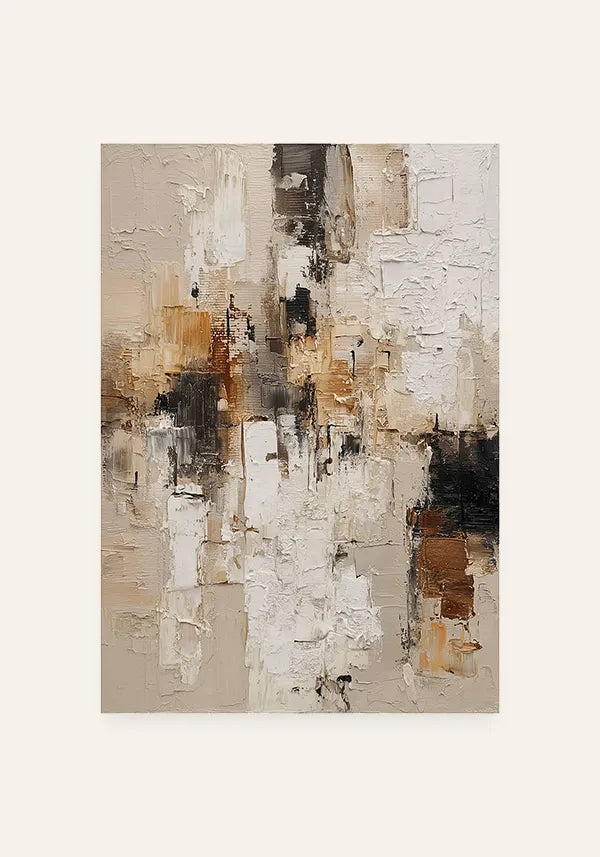 Quadro Abstrato Pintura Moderna em Tons Terrosos II