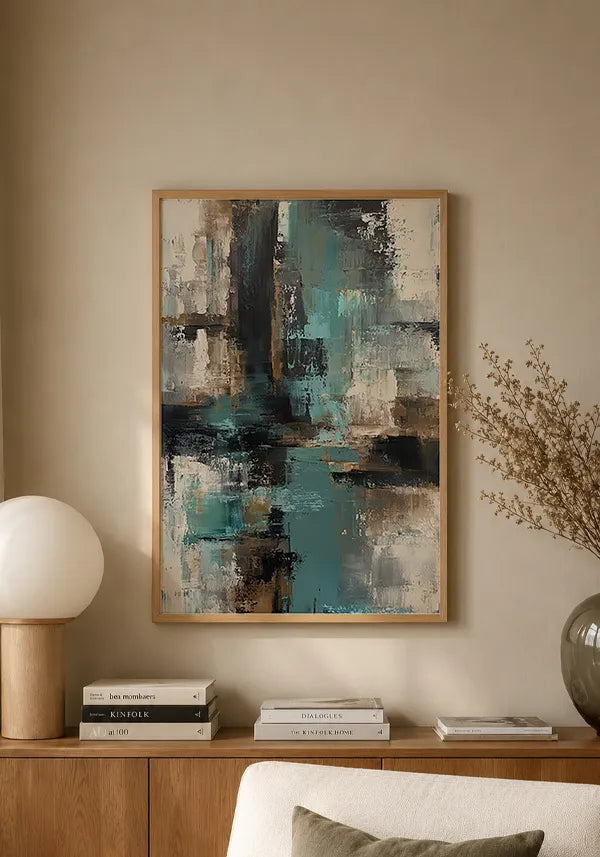 Quadro Abstrato Efeito Texturizado em Tons Profundos I