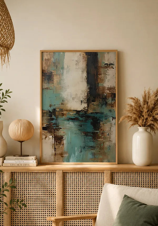 Quadro Abstrato Efeito Texturizado em Tons Profundos II