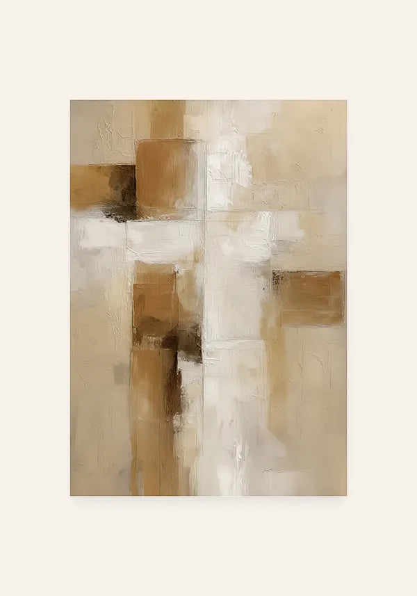 Quadro Abstrato Efeito Textura Contemporânea em Tons Neutros II