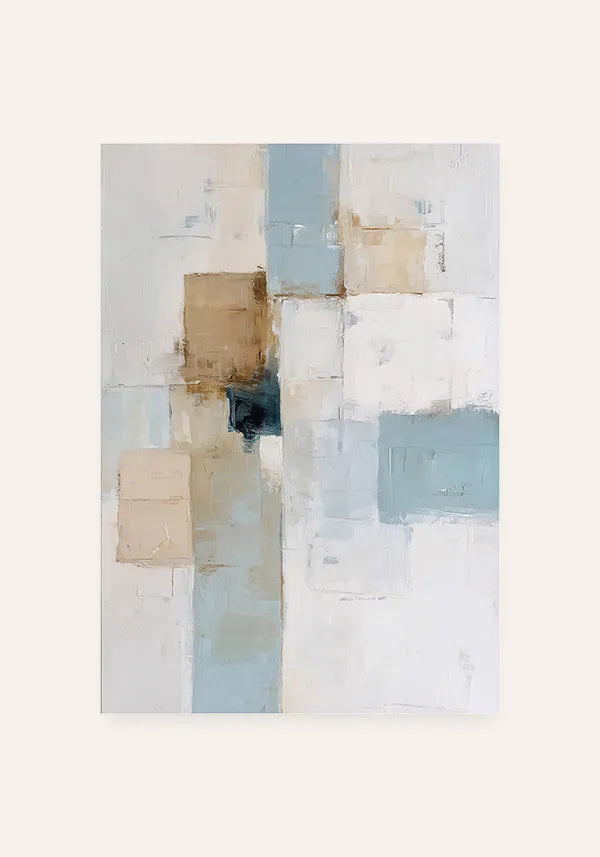 Quadro Abstrato Pintura com Efeito Textura em Tons Claros I