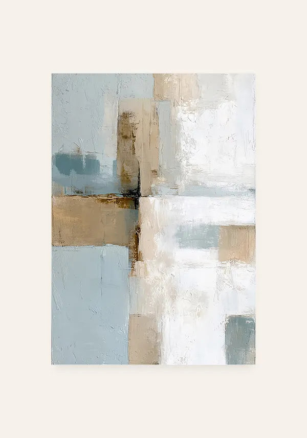 Quadro Abstrato Pintura com Efeito Textura em Tons Claros II