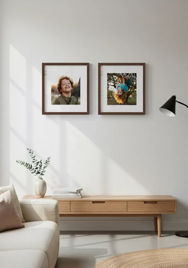 Kit 2 Quadros Quadrados Personalizados com Foto no ambiente