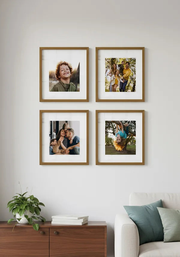 Kit 4 Quadros Quadrados Personalizados com Foto no ambiente