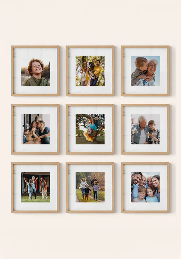 Kit 9 Quadros Quadrados Personalizados com Foto